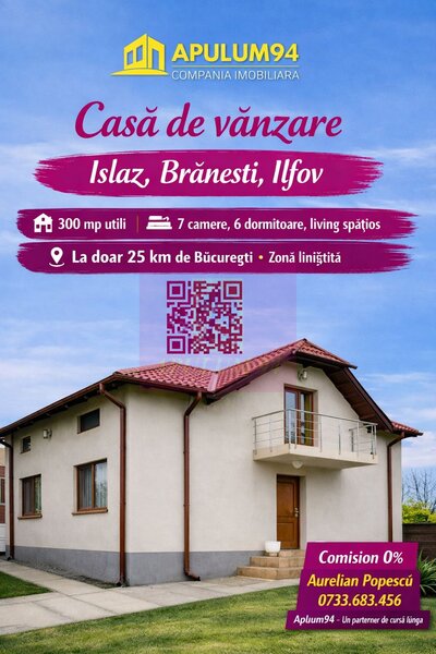 ILFOV - SE VINDE CASA IN ISLAZ / COM. BRANESTI